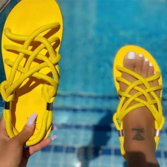 Women Slippers 2020 Summer New Rome Retro Sandals Flat Casual Shoes Kanozon.com