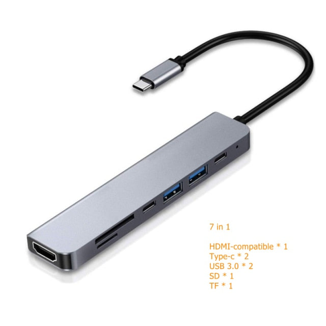 Rankman Type C to HDMI-compatible 4K USB-C 3.0 Adapter Hub for MacBook Samsung S20 Dex Huawei P30 Dock Xiaomi 10 Projector TV Kanozon.com