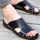 OEING Sandals men Genuine Leather Slippers Summer Brand Soft Comfortable Beach Slippers Kanozon.com