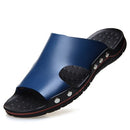 OEING Sandals men Genuine Leather Slippers Summer Brand Soft Comfortable Beach Slippers Kanozon.com