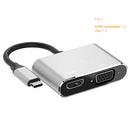 Rankman Type-C to 4K HDMI-compatible VGA USB C 3.0 Hub Adapter for MacBook Nintendo Samsung S20 Dex Huawei Matebook Xiaomi 10 TV Kanozon.com