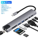 USB C Hub 8 In 1 Type C 3.1 To 4K HDMI Adapter with RJ45 SD/TF Card Reader PD Fast Charge Thunderbolt 3 USB Dock for MacBook Pro Kanozon.com