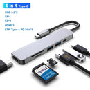 USB C Hub 8 In 1 Type C 3.1 To 4K HDMI Adapter with RJ45 SD/TF Card Reader PD Fast Charge Thunderbolt 3 USB Dock for MacBook Pro Kanozon.com