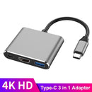 tebe Type-c HUB USB C To HDMI-conpatible 3 IN 1 Converter Head 4K HDMI USB 3.0 PD Fast Charging Smart Adapter For MacBook Kanozon.com