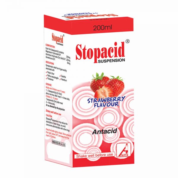 Stopacid Suspension 200ml Relief Against Peptic Ulcer AIB Allied Product & PHARMACY Stores LTD